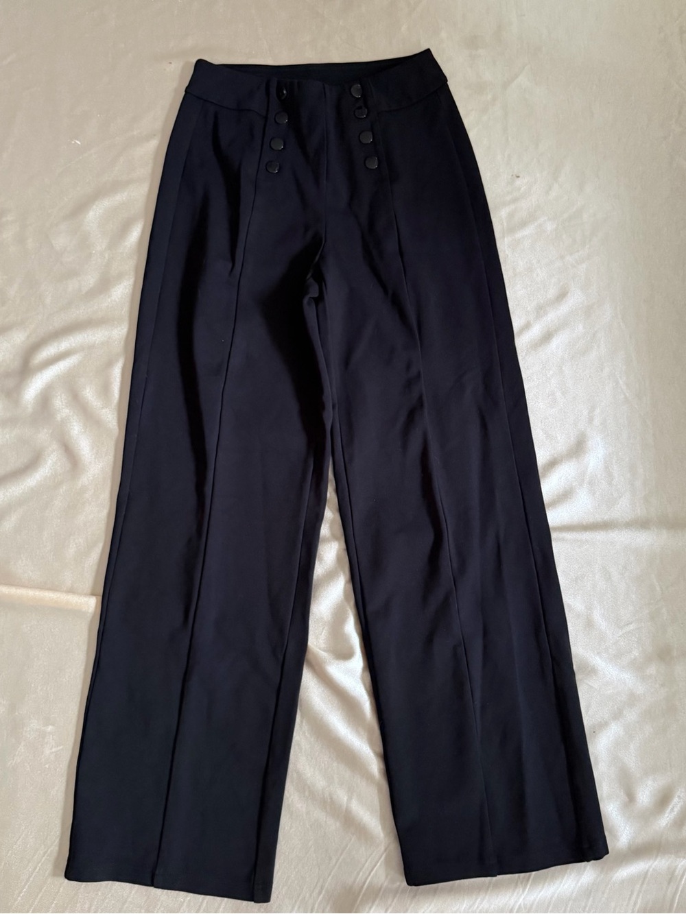 Belle by Kim Gravel Regular Resort Ready Ponte Wide Leg Pant w/ Buttons Size 4